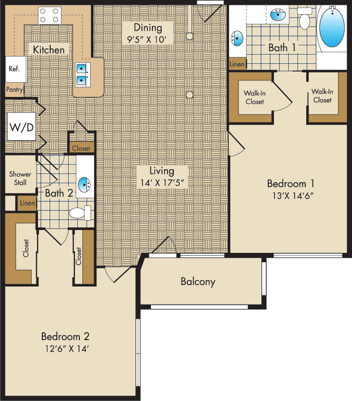 2 Bedrooms 1 Bathroom Apartment for rent at Liberty Place in Columbus, OH