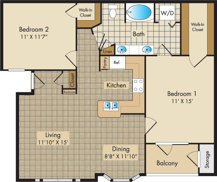 2 Bedrooms 1 Bathroom Apartment for rent at Liberty Place in Columbus, OH