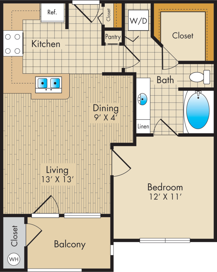 1 Bedroom 1 Bathroom Apartment for rent at Post Oak Park in Houston, TX