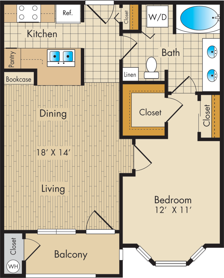 1 Bedroom 1 Bathroom Apartment for rent at Post Oak Park in Houston, TX