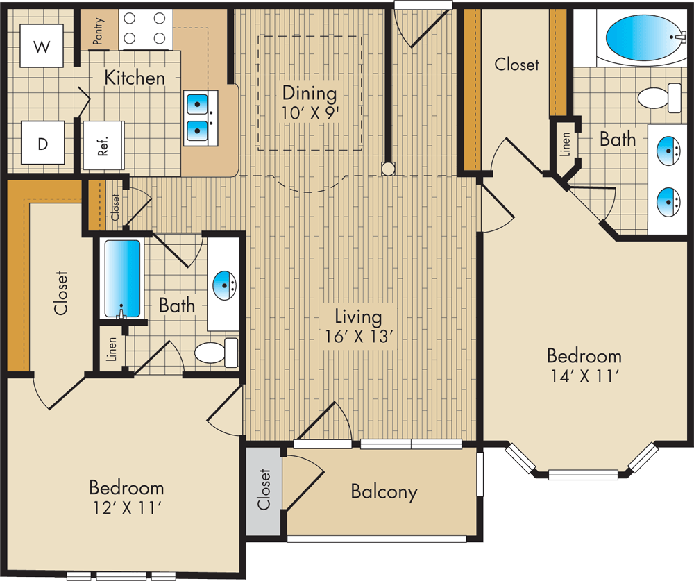 2 Bedrooms 2 Bathrooms Apartment for rent at Post Oak Park in Houston, TX