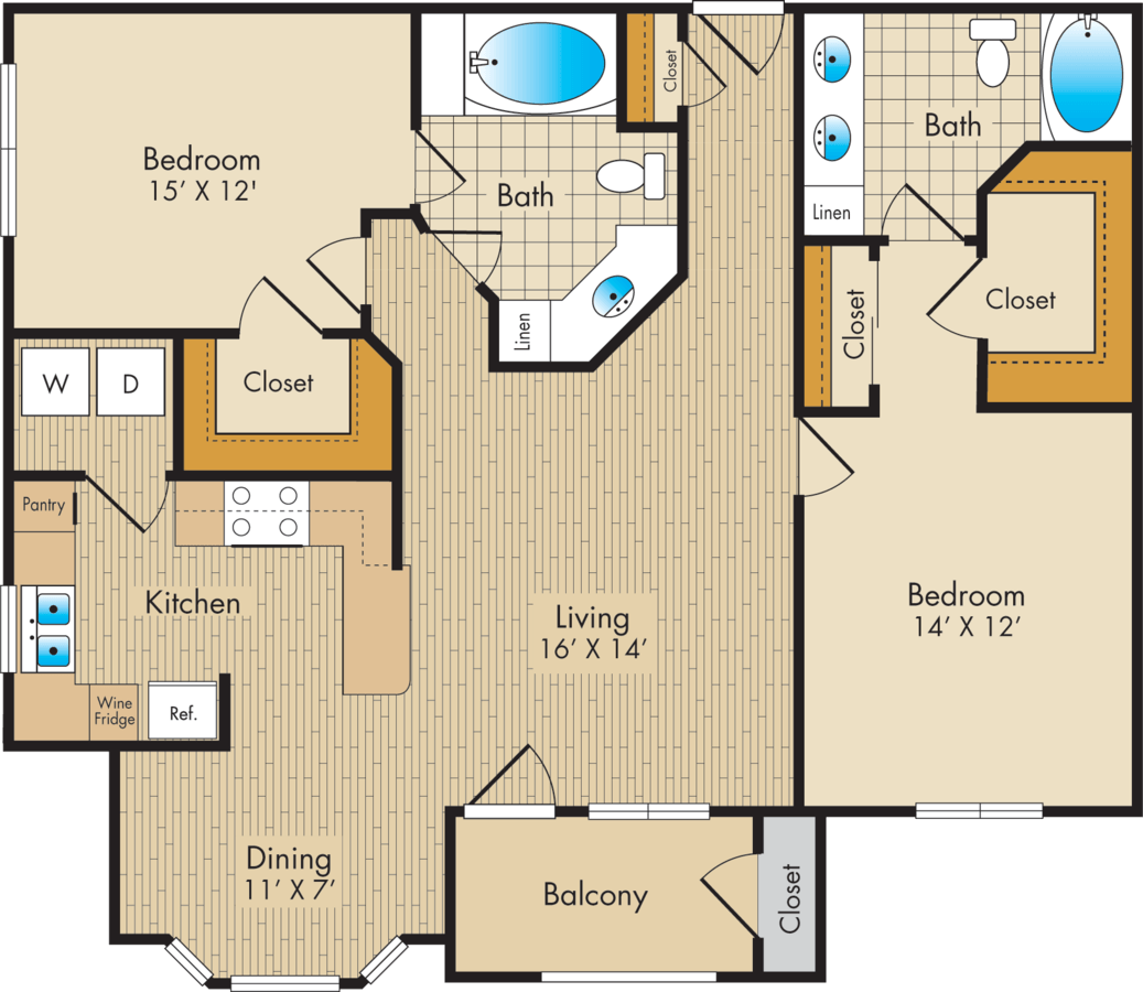 2 Bedrooms 2 Bathrooms Apartment for rent at Post Oak Park in Houston, TX