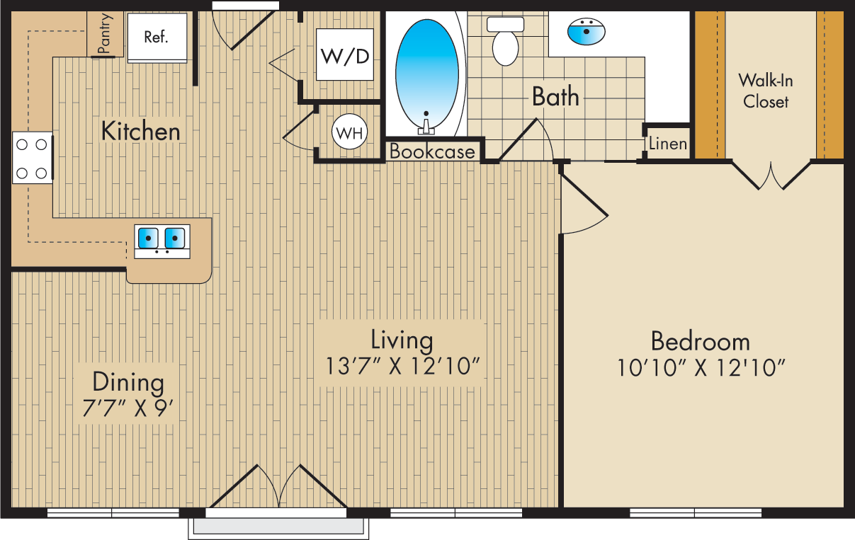 1 Bedroom 1 Bathroom Apartment for rent at Post Oak Park in Houston, TX