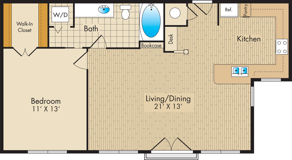 1 Bedroom 1 Bathroom Apartment for rent at Post Oak Park in Houston, TX