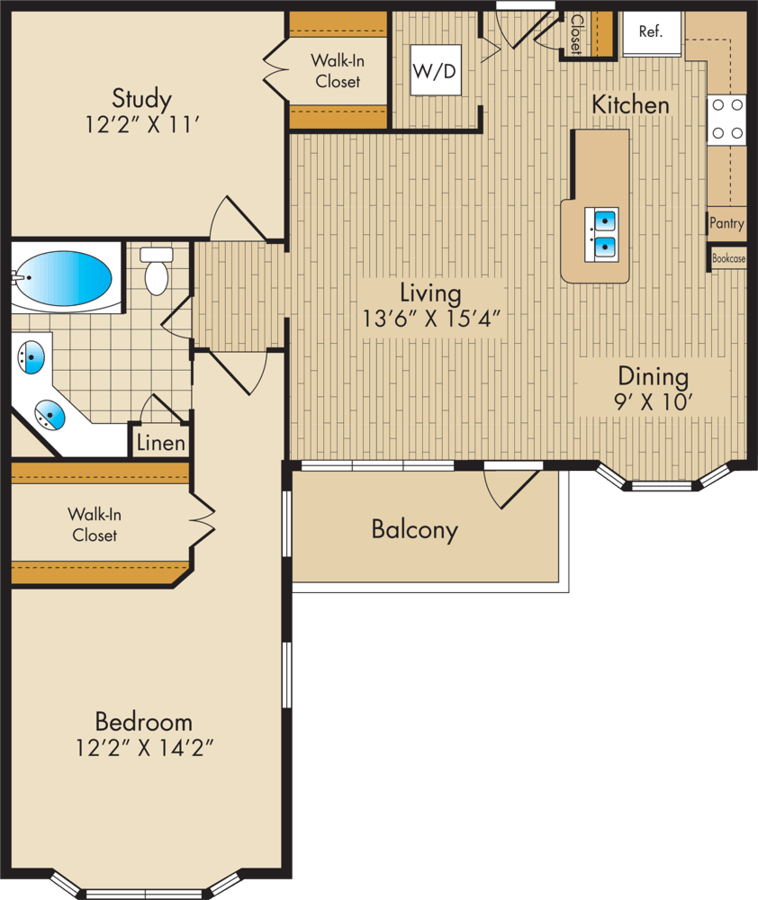 1 Bedroom 1 Bathroom Apartment for rent at Post Oak Park in Houston, TX