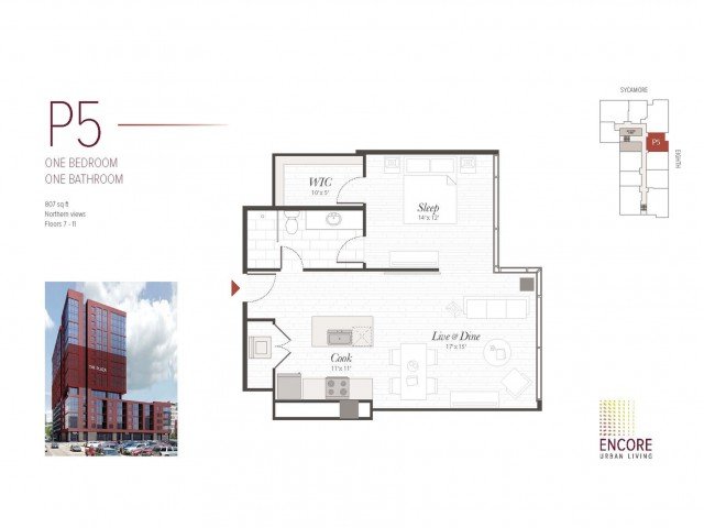 1 Bedroom 1 Bathroom Apartment for rent at Encore in Cincinnati, OH