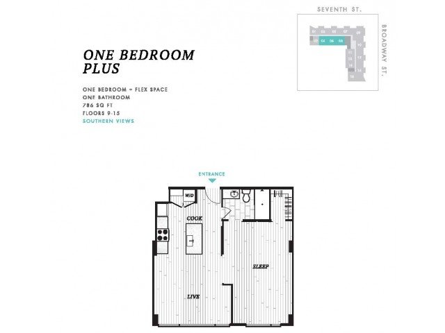 1 Bedroom 1 Bathroom Apartment for rent at Seven at Broadway in Cincinnati, OH