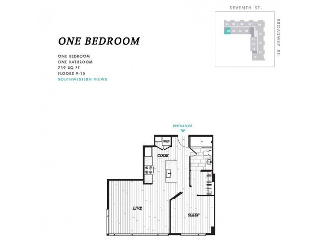 1 Bedroom 1 Bathroom Apartment for rent at Seven at Broadway in Cincinnati, OH