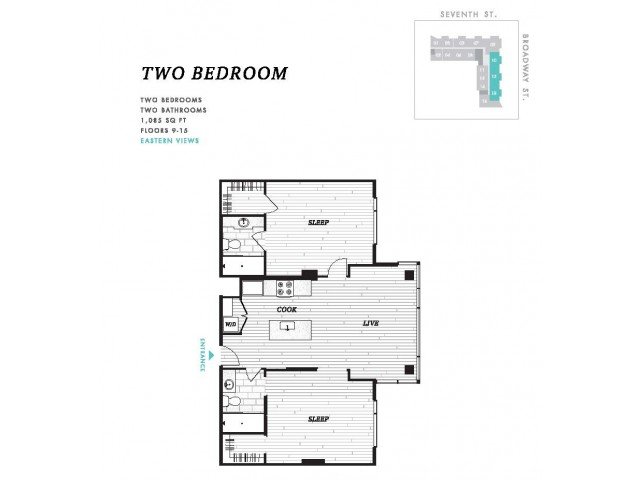 2 Bedrooms 2 Bathrooms Apartment for rent at Seven at Broadway in Cincinnati, OH