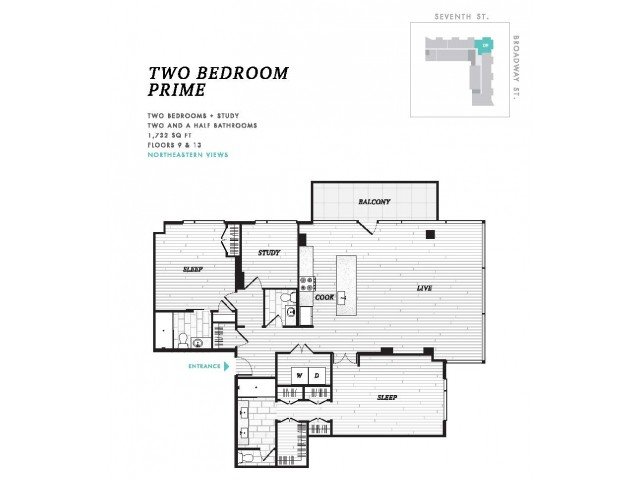 2 Bedrooms 2 Bathrooms Apartment for rent at Seven at Broadway in Cincinnati, OH