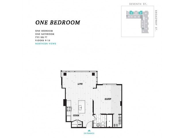 1 Bedroom 1 Bathroom Apartment for rent at Seven at Broadway in Cincinnati, OH