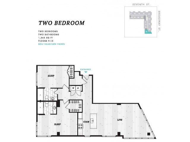 2 Bedrooms 2 Bathrooms Apartment for rent at Seven at Broadway in Cincinnati, OH