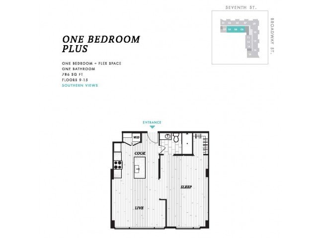 1 Bedroom 1 Bathroom Apartment for rent at Seven at Broadway in Cincinnati, OH