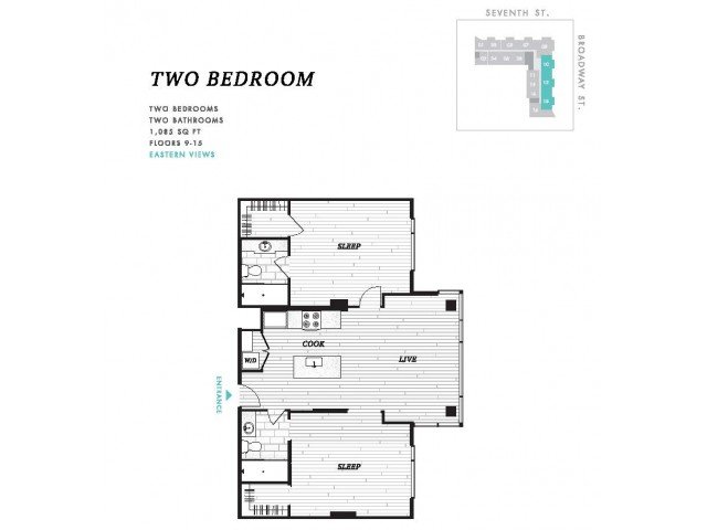 2 Bedrooms 2 Bathrooms Apartment for rent at Seven at Broadway in Cincinnati, OH