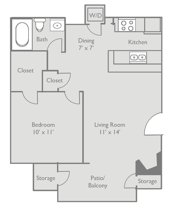 1 Bedroom 1 Bathroom Apartment for rent at Toscana Apartments in Dallas, TX