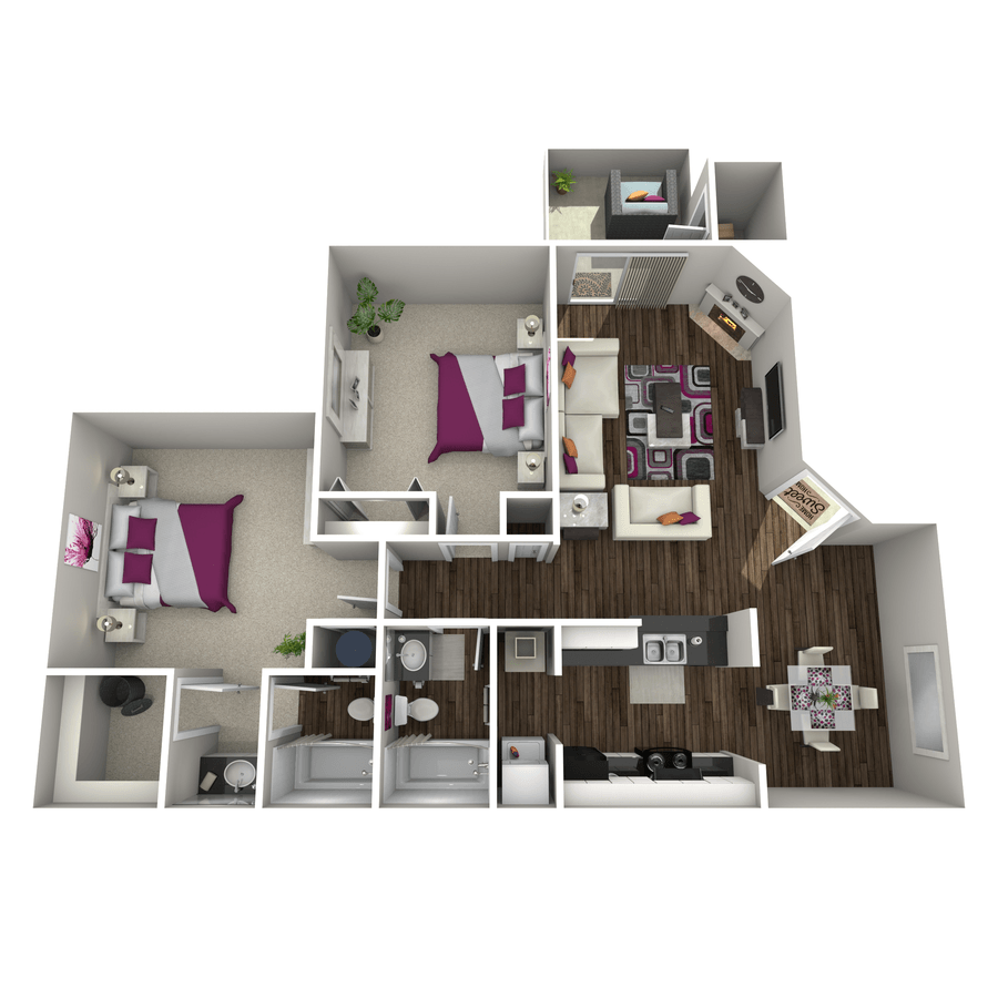 2 Bedrooms 2 Bathrooms Apartment for rent at The Park at Hollyford in Memphis, TN