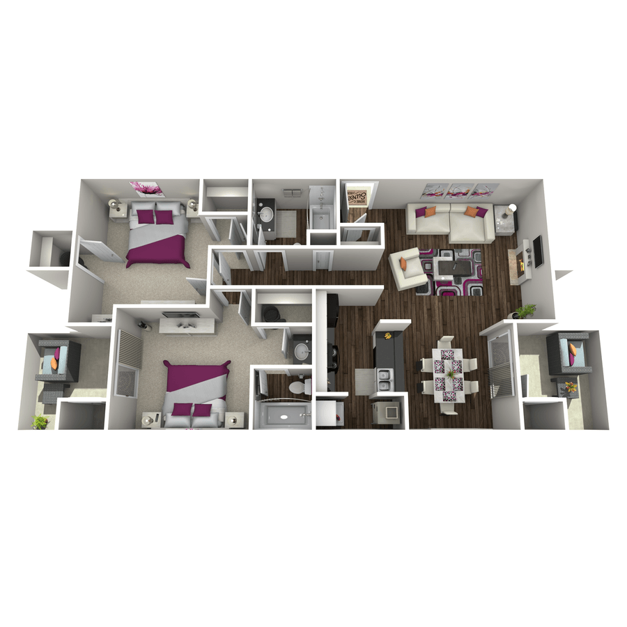 2 Bedrooms 2 Bathrooms Apartment for rent at The Park at Hollyford in Memphis, TN