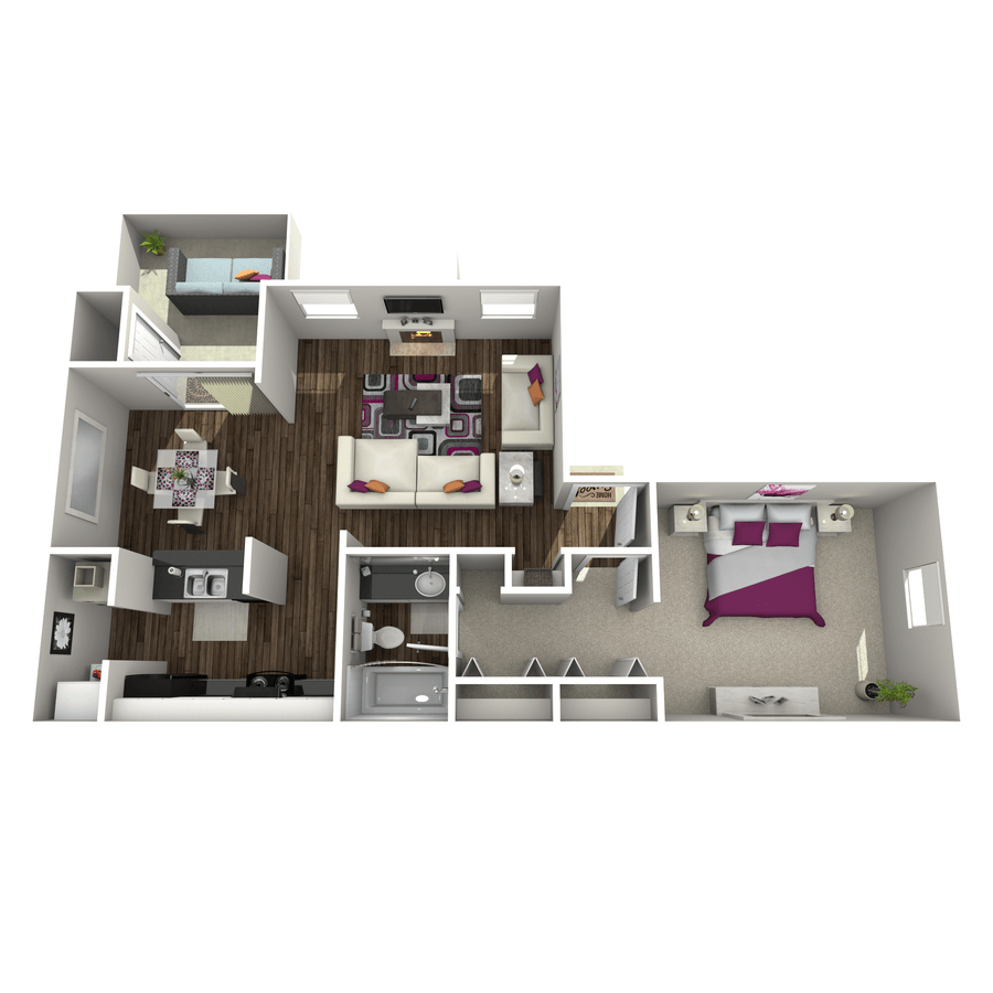 1 Bedroom 1 Bathroom Apartment for rent at The Park at Hollyford in Memphis, TN
