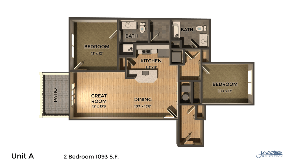 2 Bedrooms 2 Bathrooms Apartment for rent at East Pointe Apartments in Ithaca, NY