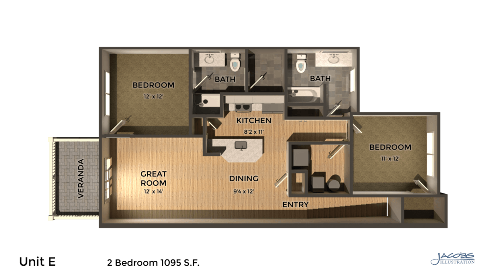 2 Bedrooms 2 Bathrooms Apartment for rent at East Pointe Apartments in Ithaca, NY