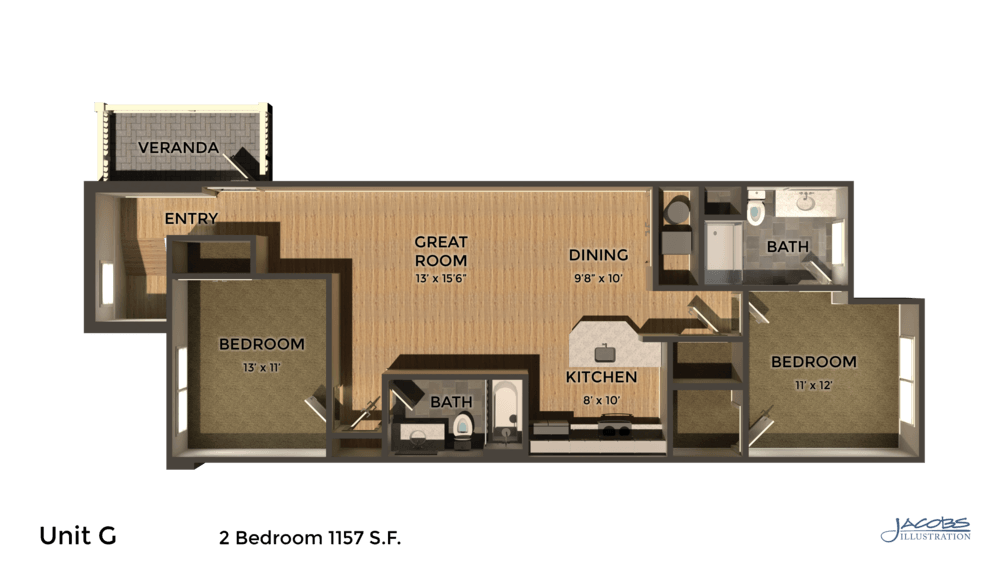 2 Bedrooms 2 Bathrooms Apartment for rent at East Pointe Apartments in Ithaca, NY