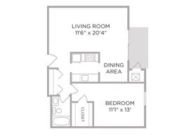 1 Bedroom 1 Bathroom Apartment for rent at Village of Coldstream in Cincinnati, OH