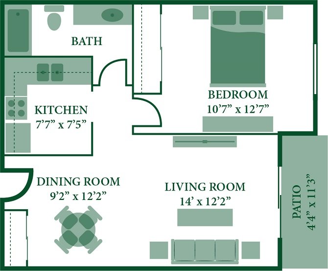 1 Bedroom 1 Bathroom Apartment for rent at Twin Pines in Cincinnati, OH