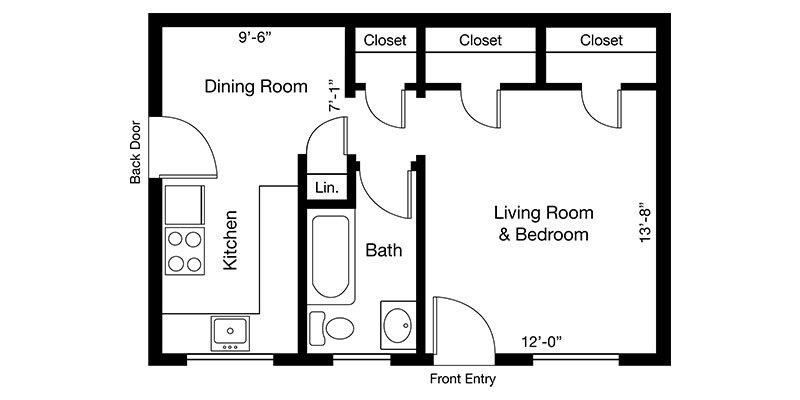 Studio 1 Bathroom Apartment for rent at Country Club Towers And Gardens in Denver, CO