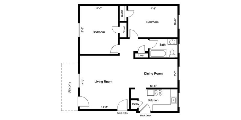 2 Bedrooms 1 Bathroom Apartment for rent at Country Club Towers And Gardens in Denver, CO