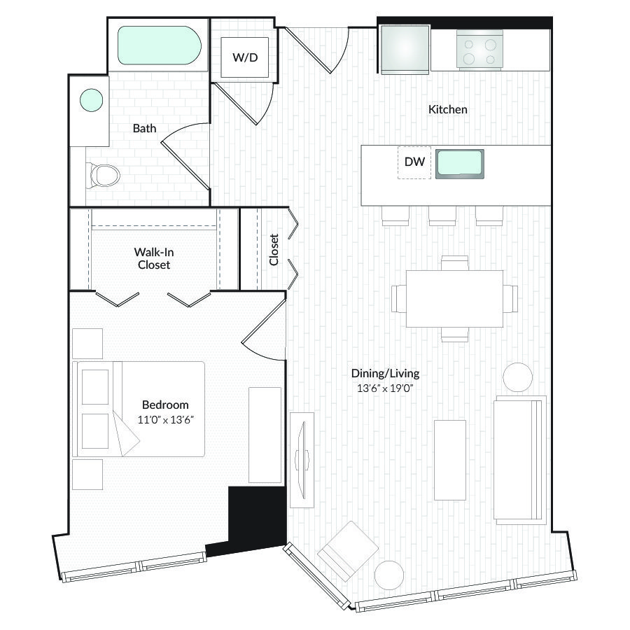 1 Bedroom 1 Bathroom Apartment for rent at 1101 Country Club Towers II & III in Denver, CO