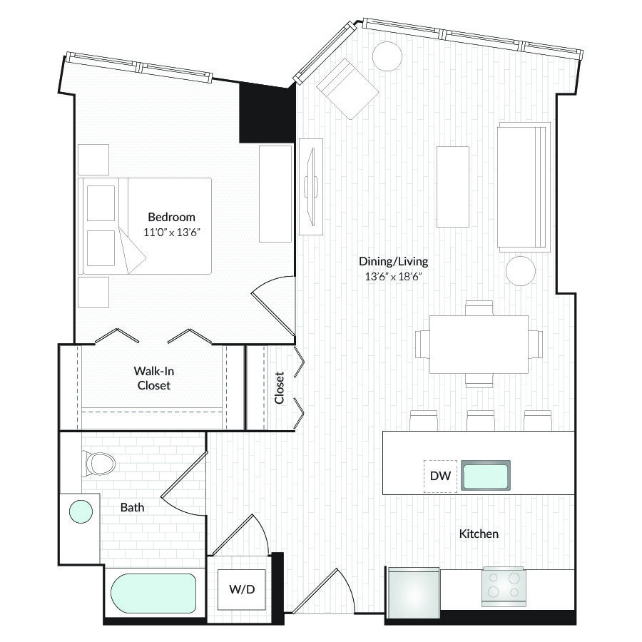 1 Bedroom 1 Bathroom Apartment for rent at 1101 Country Club Towers II & III in Denver, CO