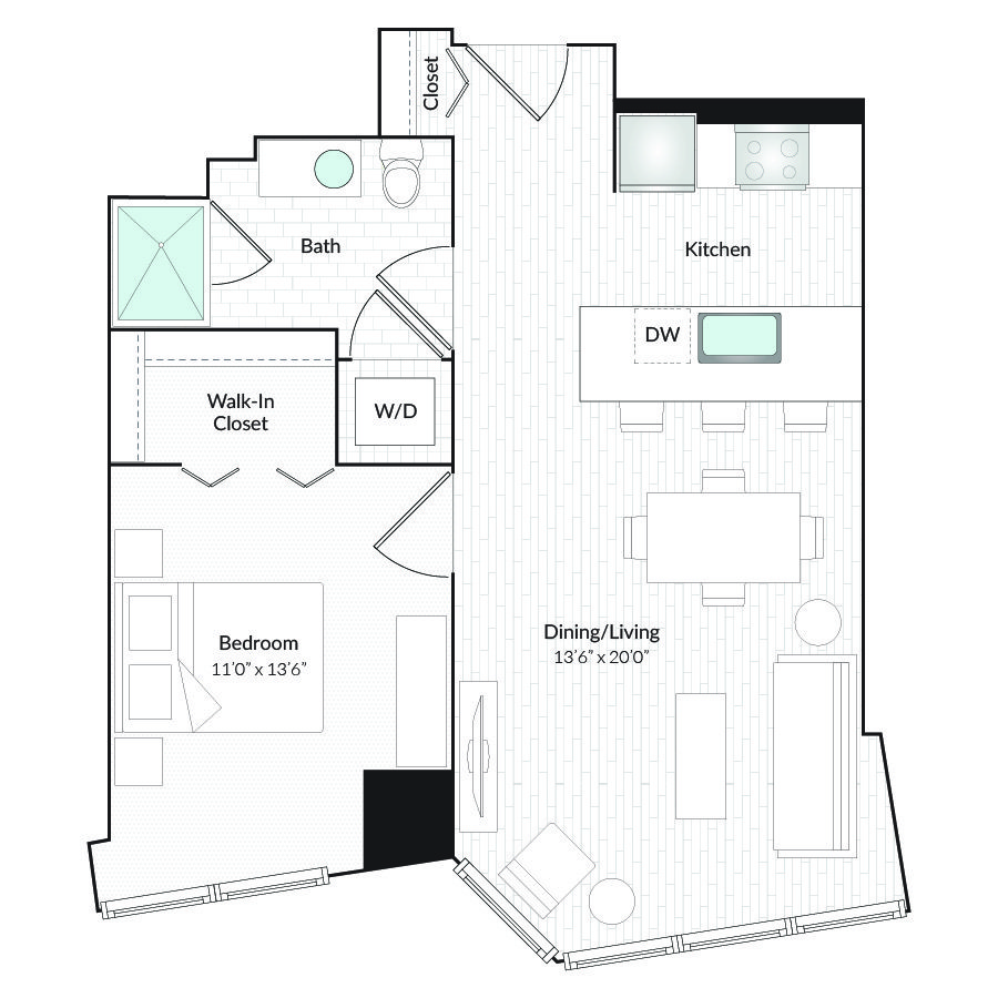 1 Bedroom 1 Bathroom Apartment for rent at 1101 Country Club Towers II & III in Denver, CO