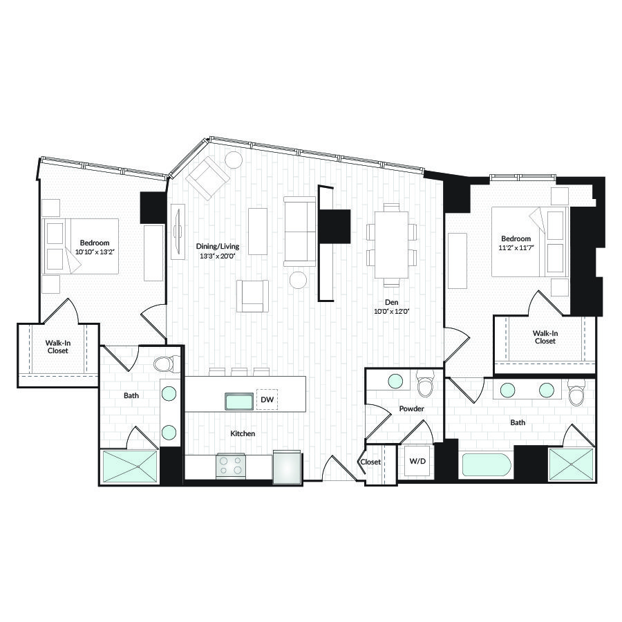 2 Bedrooms 2 Bathrooms Apartment for rent at 1101 Country Club Towers II & III in Denver, CO