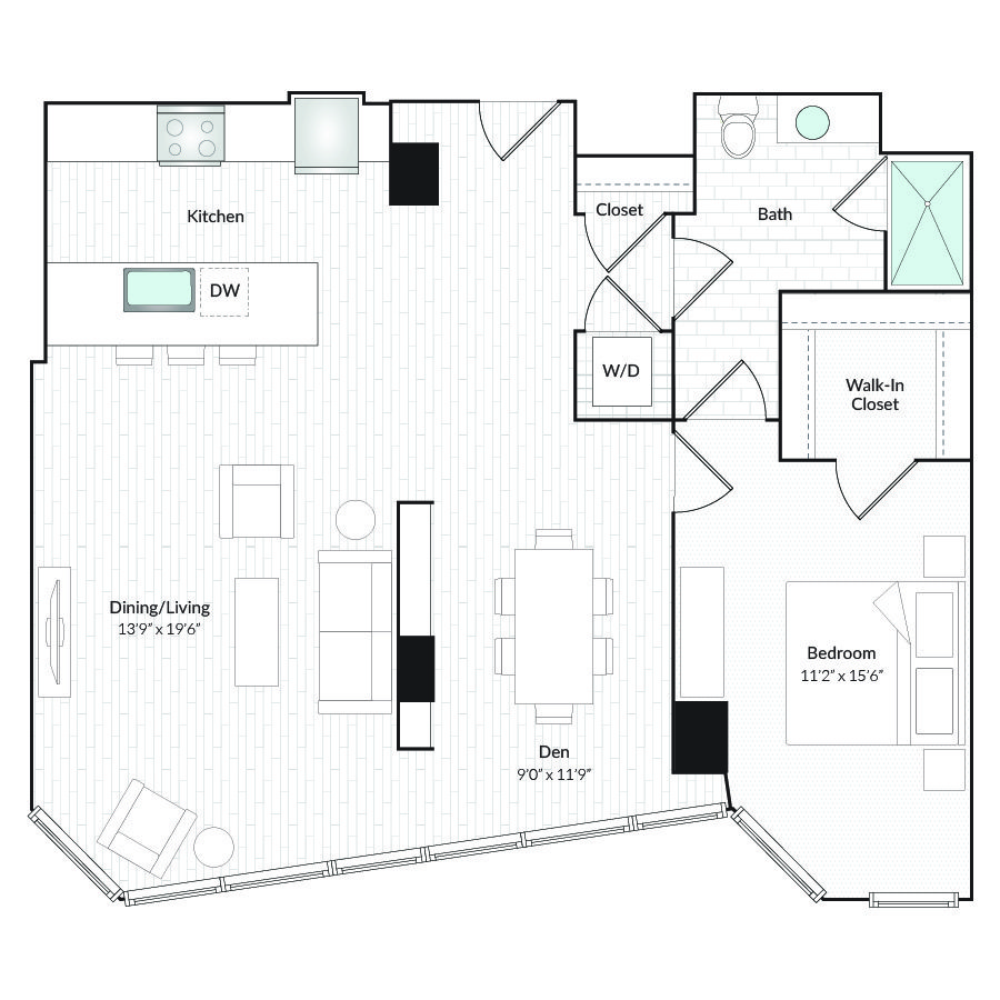 1 Bedroom 1 Bathroom Apartment for rent at 1101 Country Club Towers II & III in Denver, CO