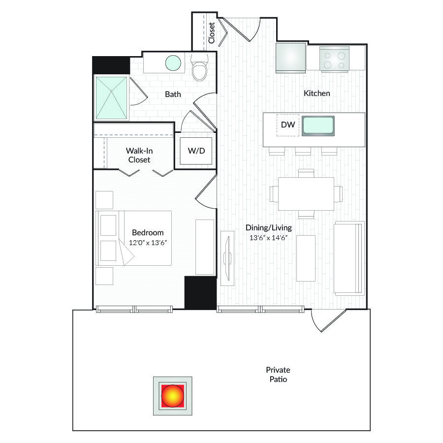1 Bedroom 1 Bathroom Apartment for rent at 1101 Country Club Towers II & III in Denver, CO