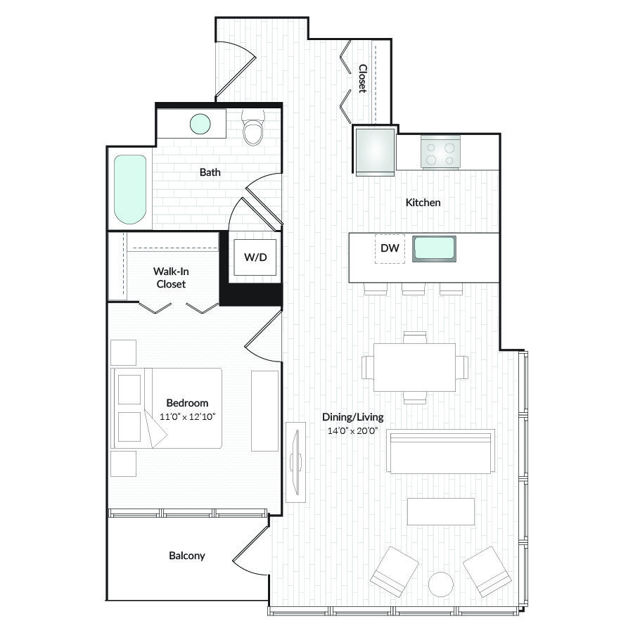 1 Bedroom 1 Bathroom Apartment for rent at 1101 Country Club Towers II & III in Denver, CO
