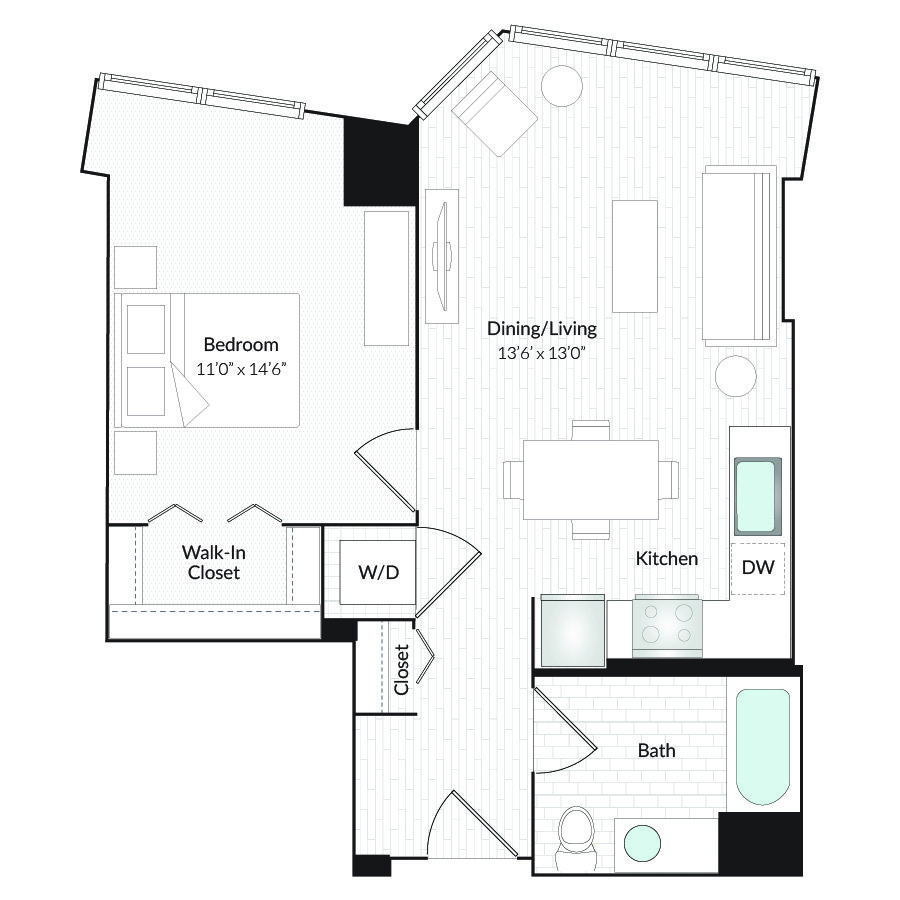 1 Bedroom 1 Bathroom Apartment for rent at 1101 Country Club Towers II & III in Denver, CO