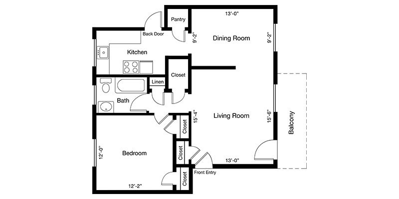 1 Bedroom 1 Bathroom Apartment for rent at Country Club Towers And Gardens in Denver, CO
