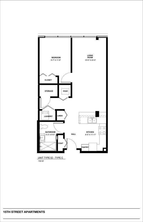 1 Bedroom 1 Bathroom Apartment for rent at Fifteenth Street Apartments in Dubuque, IA
