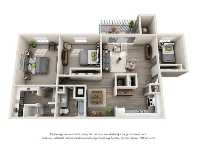 3 Bedrooms 2 Bathrooms Apartment for rent at The Eclipse in Indianapolis, IN