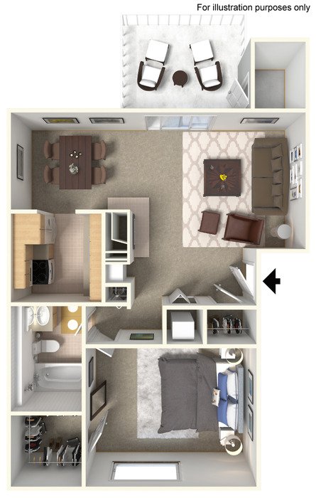 1 Bedroom 1 Bathroom Apartment for rent at Aspen Chase At Eagle Creek Apartments in Indianapolis, IN