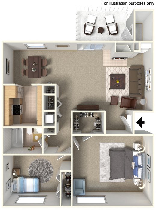 2 Bedrooms 1 Bathroom Apartment for rent at Aspen Chase At Eagle Creek Apartments in Indianapolis, IN