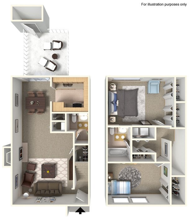 2 Bedrooms 1 Bathroom Apartment for rent at Aspen Chase At Eagle Creek Apartments in Indianapolis, IN