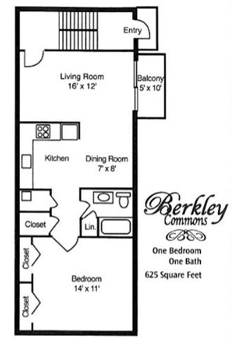 1 Bedroom 1 Bathroom Apartment for rent at Berkley Commons Apartments in Indianapois, IN