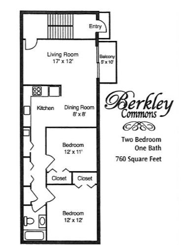 2 Bedrooms 1 Bathroom Apartment for rent at Berkley Commons Apartments in Indianapois, IN
