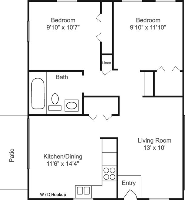 2 Bedrooms 1 Bathroom Apartment for rent at Estates At Crystal Bay in Indianapolis, IN