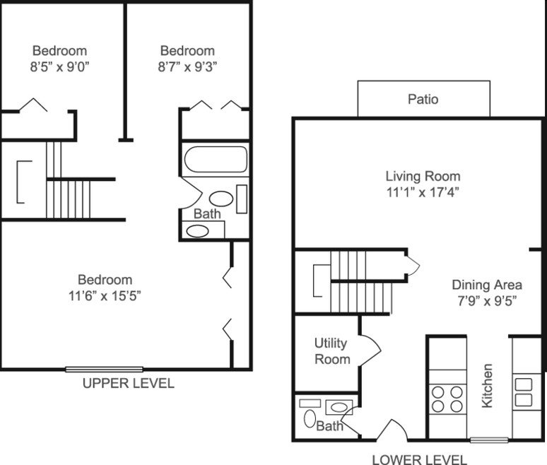 3 Bedrooms 2 Bathrooms Apartment for rent at Estates At Crystal Bay in Indianapolis, IN