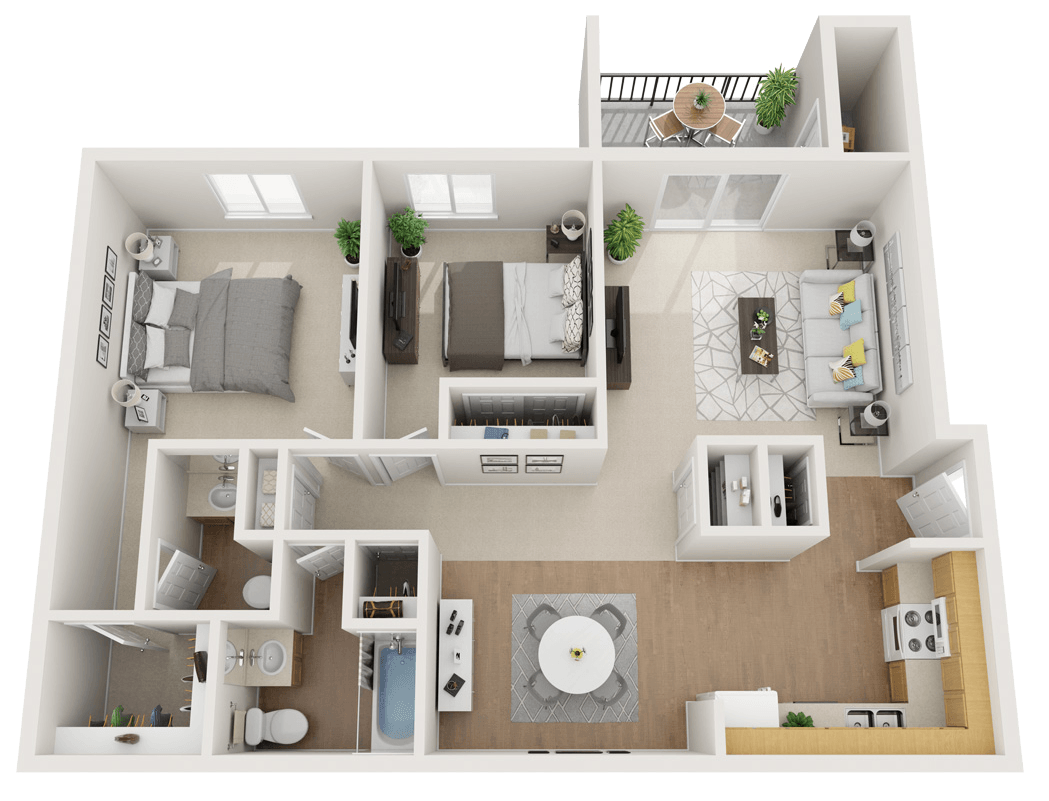 2 Bedrooms 1 Bathroom Apartment for rent at Woodbrook Apartments in Indianapolis, IN