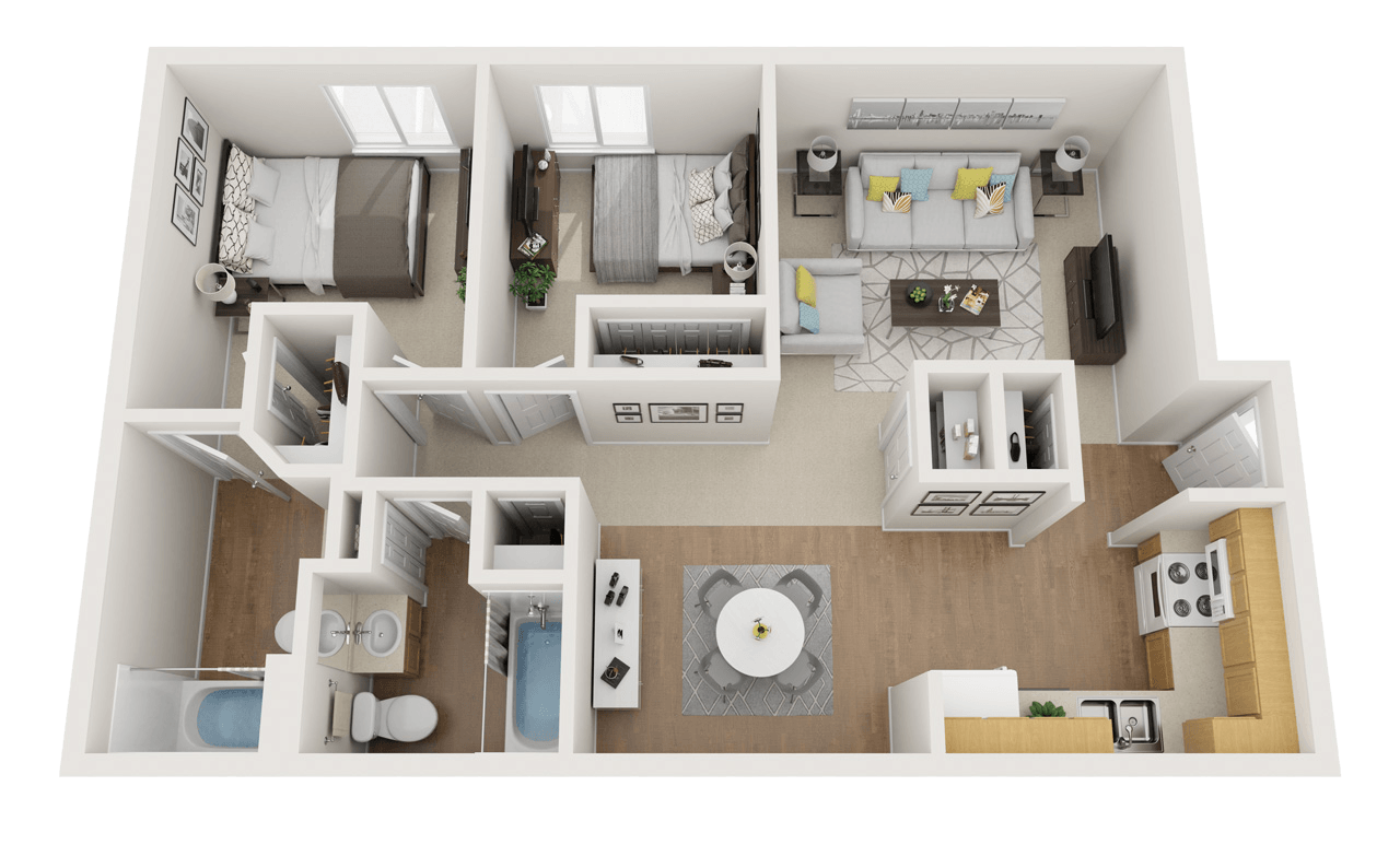 2 Bedrooms 2 Bathrooms Apartment for rent at Woodbrook Apartments in Indianapolis, IN