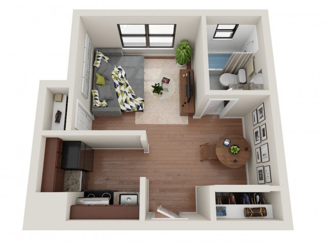 Studio 1 Bathroom Apartment for rent at Convent Gardens in St Louis, MO